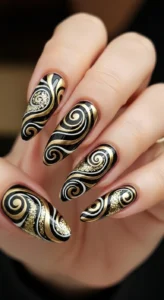 Black and Gold Swirls
