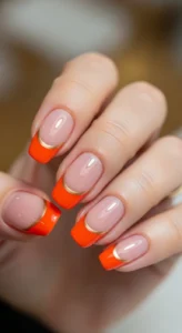 Modern Orange French Tips