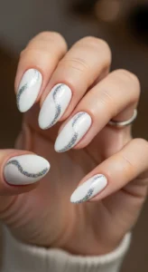 7. Side-Sweep White Nails