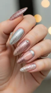 Sparkly Glitter Accent Nails