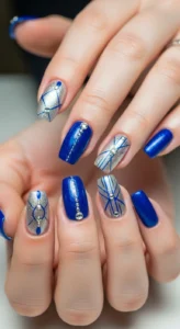 Royal Blue and Silver