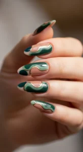 Abstract Green and Nude Shapes