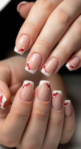 French Tip Santa Hat Design