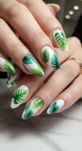 Abstract Green Leaf Prints