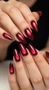Aura Maroon Nail Art