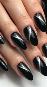 Black Cat Eye Nail Art Designs
