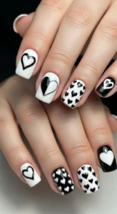 Bold Black and White Base Hearts