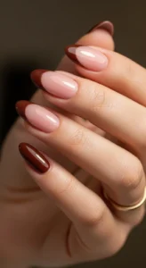 Chocolate Brown French Tips