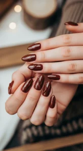 Chocolate Glaze Brown Nails Trends