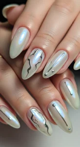 Chrome Pearl Trendy Nails