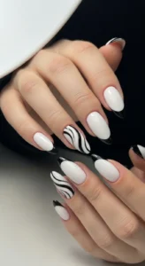 Classic Black and White French Tip Twist