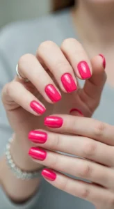 Classic Bright Hot Pink Nails
