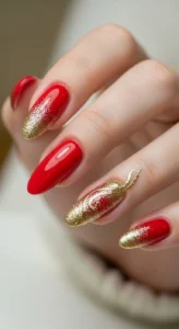 Classic Red with Gold Glitter
