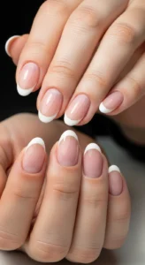 Classic Skinny French Tip Oval Nails