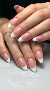 Classic White French Tip Acrylics