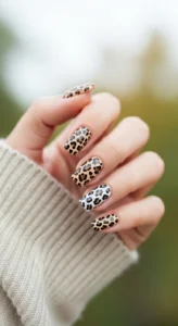 Cute Animal Print Acrylic Nails