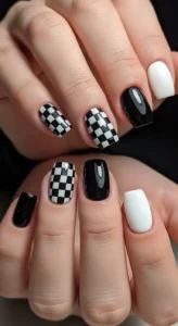 Cute Black and White Checkerboard Accents