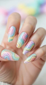 Cute Pastel Swirl Press-On Nails