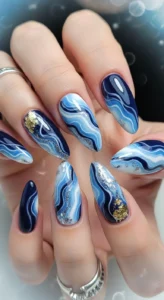 Dreamy Blue Marble Acrylic Design