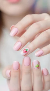 Dreamy Pastel Pink Strawberry Accent