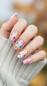 Floral Acrylic Nails
