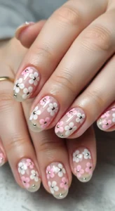Floral Gel Nails Design