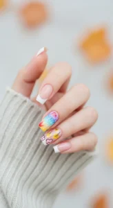French Tip Acrylic Nails with a Twist