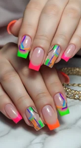 French Tip Gel Nails Twist