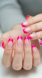 Fun Hot Pink French Tips