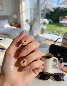 Glazed Donut Trendy Nails