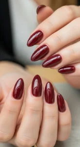 Glazed Maroon Donut Nails