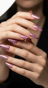 Glittery Pink Chrome Swirls