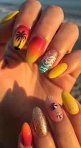 Golden Hour Summer Nails