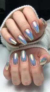 Holographic Wing Manicures for Shine