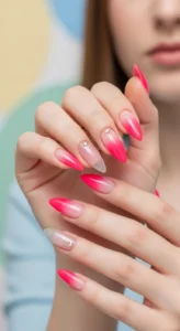 Hot Pink Ombre Nail Ideas