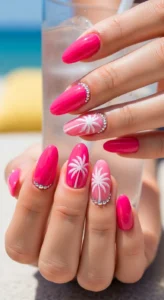 Hot Pink Summer Nails