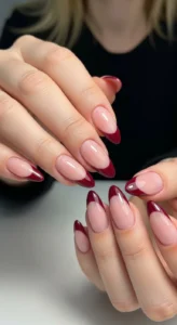 Maroon French Tip Designs