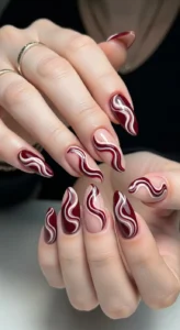 Maroon and Nude Swirls