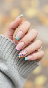 Matte Acrylic Nails with Glossy Tips