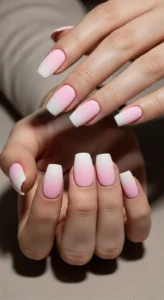 Matte Finish Baby Boomer Nails