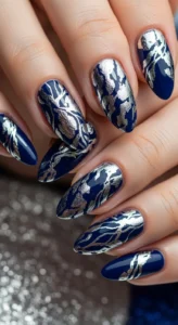 Midnight Blue with Silver Foil 