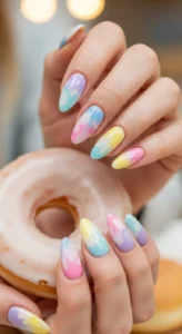 Milky Glazed Donut Pastel Nails