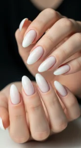 Milky Glazed Donut White Nails