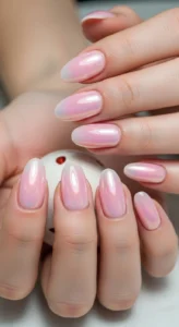 Milky Pink Glazed Donut Nails