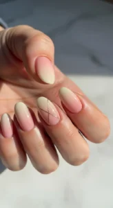 Pale Pink Peach Pastel Nails
