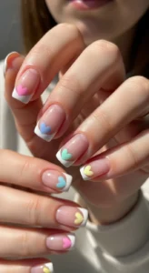 Pastel Heart French Tips