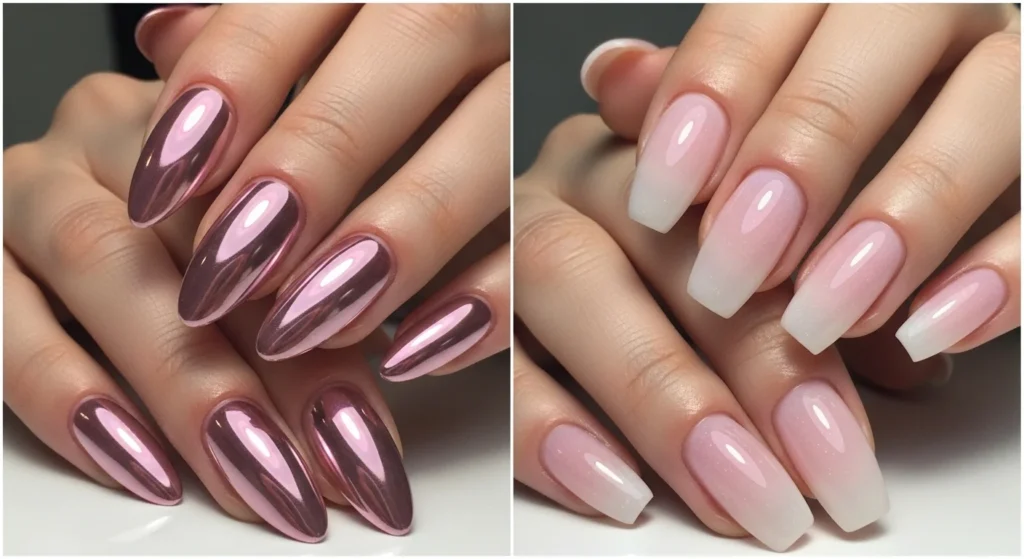 Pink Chrome Nails