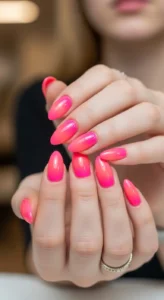Playful Hot Pink Aura Nails