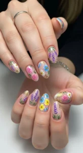 Pretty Floral Nail Art