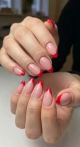 Red French Tip Nails